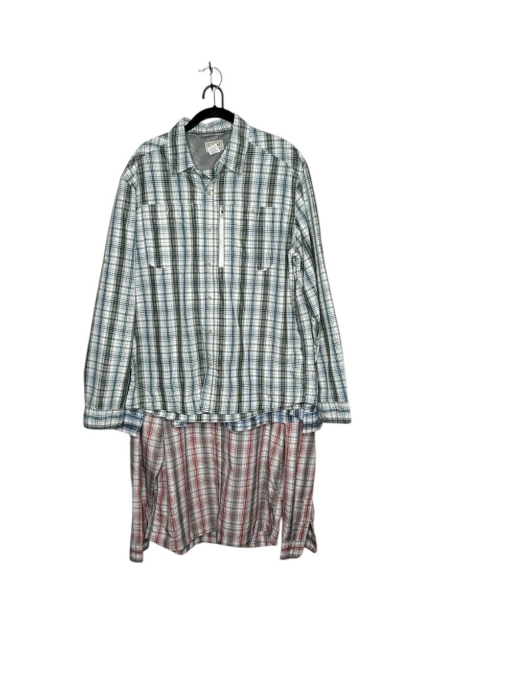 L.L. Bean Blue, Green & red White Plaid Button-Down Shirt lot of 3 large